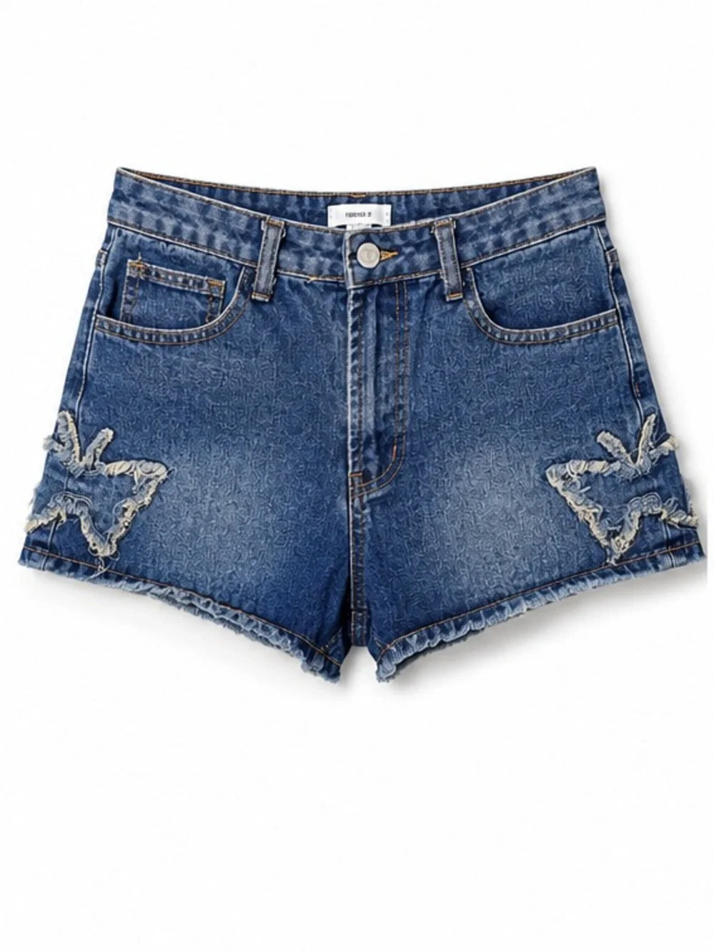Distressed Denim Cutoff Jean Shorts Boho Chic Frayed Western Festival Y2K, Sz 28